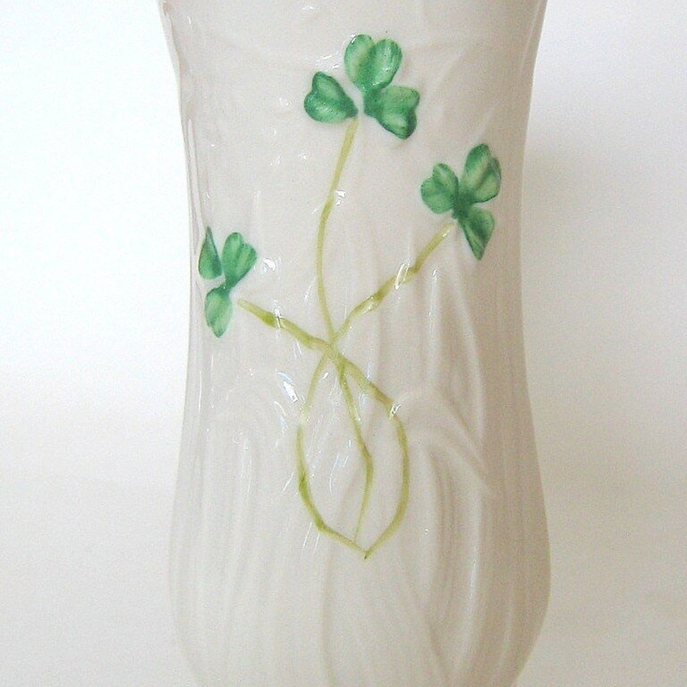 Irish Porcelain Shamrock Vase Belleek Model 2071